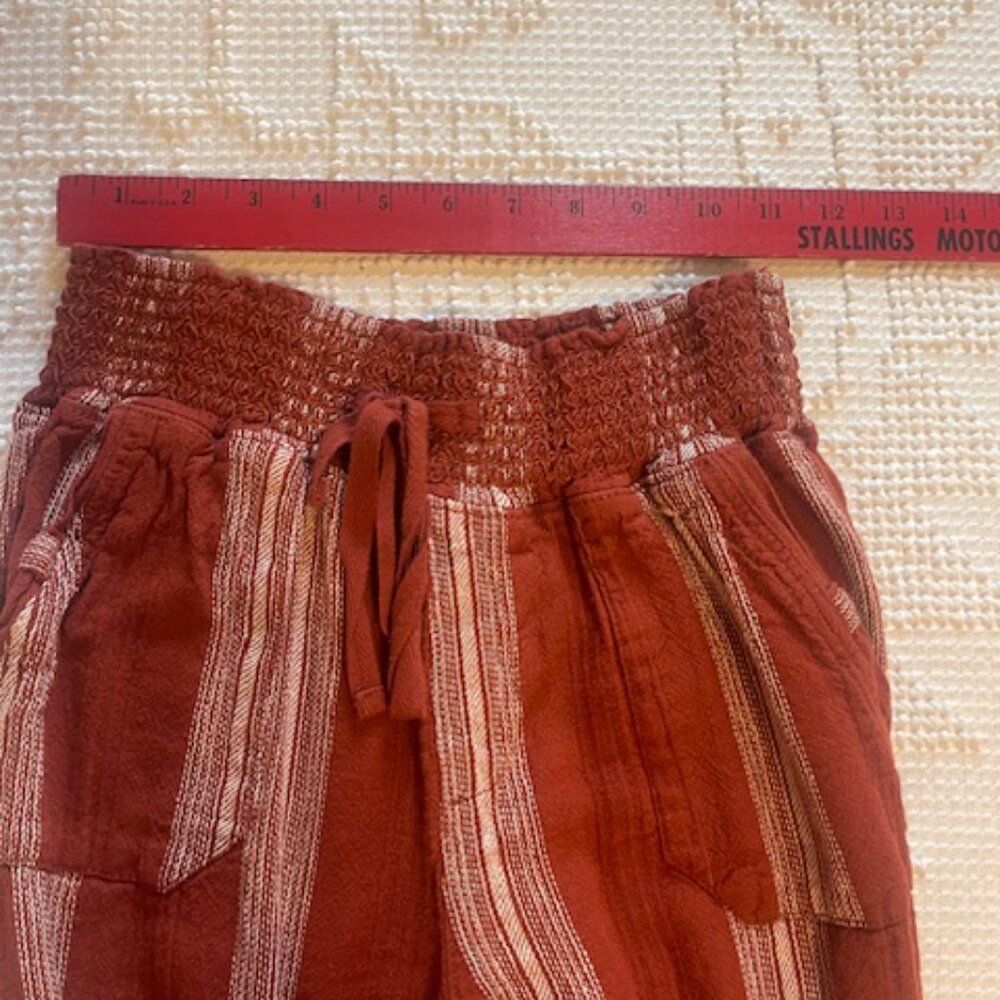 Rewash Rust Red Striped Cropped Pants - Picture 2 of 9